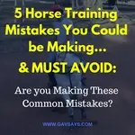 Are you making these 5 Horse Training Mistakes? There's a good chance that you are making at least 1, & you definitely want to avoid them. Find out & learn how to fix...