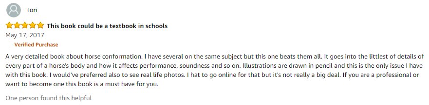 Amazon review of the Horse Conformation Handbook